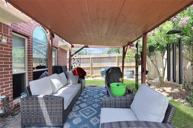 3816 Lake View Dr, Pearland, TX 77581 - view of patio / terrace with outdoor lounge area and grilling area