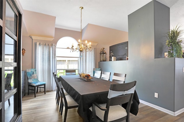 3816 Lake View Dr, Pearland, TX 77581 - dining room with a chandelier and wood finished floors