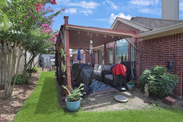 3816 Lake View Dr, Pearland, TX 77581 - view of patio / terrace with an outdoor hangout area and area for grilling