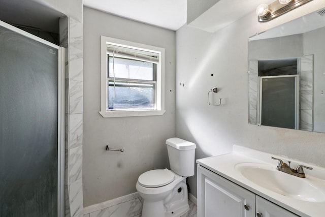 122 22nd Ave N, Texas City, TX 77590 - bathroom with vanity, marble look tiles, and a stall shower