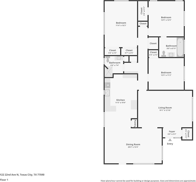 122 22nd Ave N, Texas City, TX 77590 - view of room layout