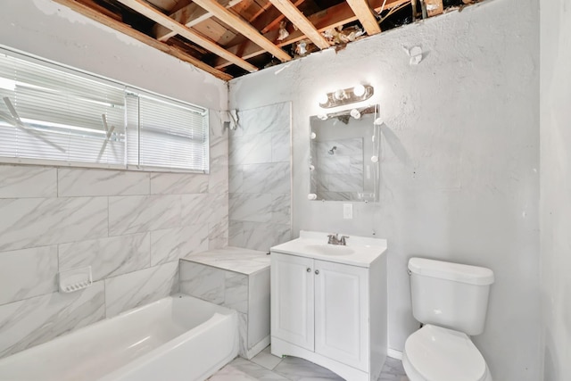 122 22nd Ave N, Texas City, TX 77590 - full bath with vanity, marble finish flooring, and  shower combination