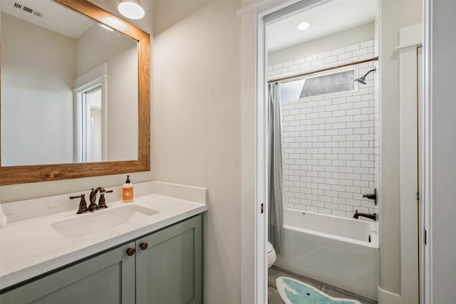 1929 Spanish Moss Dr, College Station, TX 77845 - bathroom featuring vanity and shower / bath combo with shower curtain