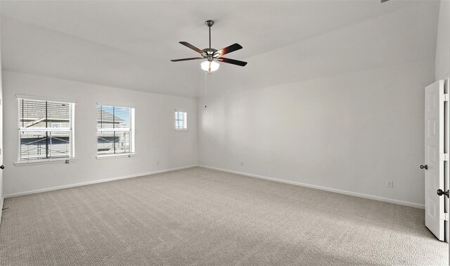 10609 Centre Green Way, Houston, TX 77043 - empty room with light colored carpet, a ceiling fan, and lofted ceiling