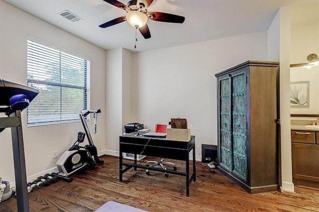 2514 Detering St, Houston, TX 77007 - office space with wood finished floors and ceiling fan