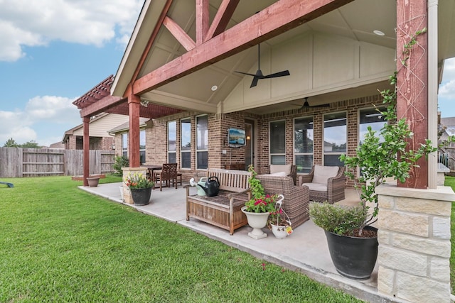 15521 Atwood Bay Trl, Cypress, TX 77433 - view of patio featuring a ceiling fan