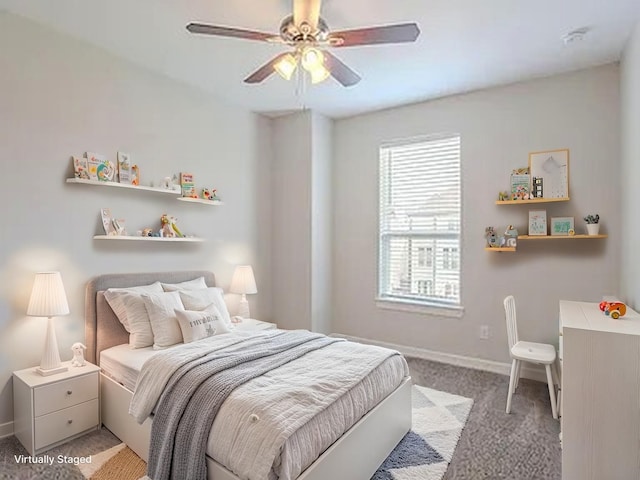 11016 Crescent Light Way, Houston, TX 77043 - bedroom with light colored carpet and ceiling fan