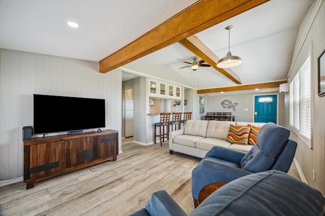 4014 2nd St, Galveston, TX 77554 - living area featuring wood finished floors, healthy amount of natural light, ceiling fan, and recessed lighting