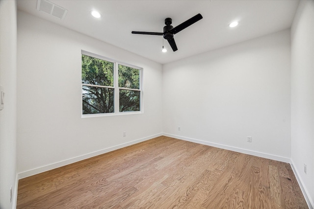 1132 Wakefield Dr, Houston, TX 77018 - unfurnished room featuring a ceiling fan, recessed lighting, and light wood finished floors