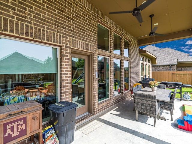 4006 Trento Ct, Katy, TX 77493 - view of patio with a ceiling fan and outdoor dining space