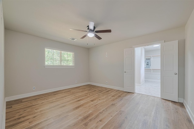 3514 Fuqua St, Houston, TX 77047 - empty room featuring a ceiling fan and light wood-type flooring