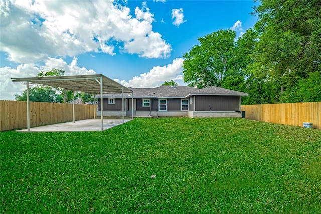 3514 Fuqua St, Houston, TX 77047 - rear view of house with a fenced backyard and a patio area