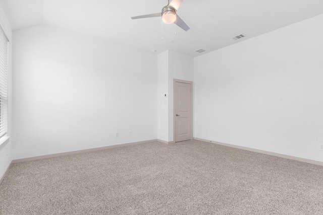 6226 Pelican Ridge Way, League City, TX 77573 - unfurnished room with light colored carpet, a ceiling fan, and vaulted ceiling