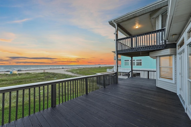 23401 Termini San Luis Pass Rd, Galveston, TX 77554 - wooden terrace featuring view of water and beach