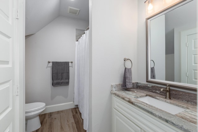 27647 N Salado Ct, Splendora, TX 77372 - full bath featuring vanity, wood finished floors, and lofted ceiling