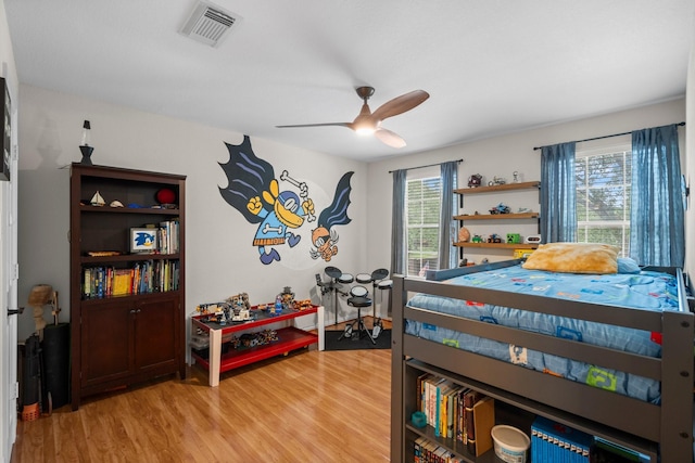 5814 Ashley Spring Ct, Katy, TX 77494 - bedroom with light wood-style floors and a ceiling fan