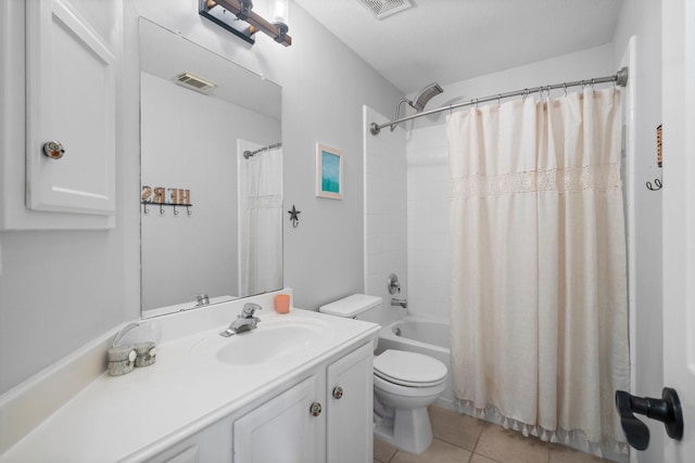 5814 Ashley Spring Ct, Katy, TX 77494 - full bath featuring vanity, shower / tub combo with curtain, and tile patterned flooring
