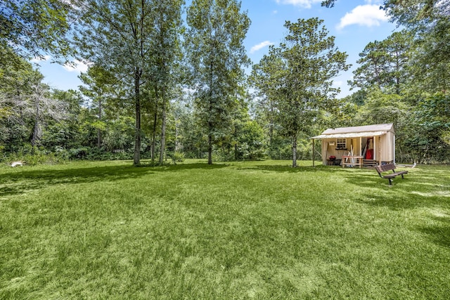 125 James Blvd, Livingston, TX 77351 - view of green lawn featuring an outbuilding