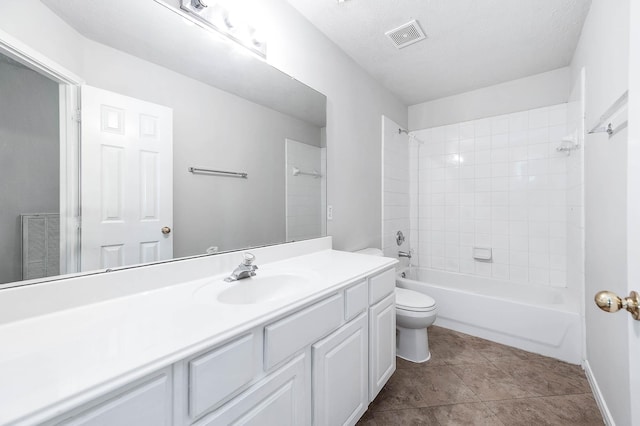 9911 Pierre Ct, Houston, TX 77089 - full bathroom with vanity, bathing tub / shower combination, and a textured ceiling