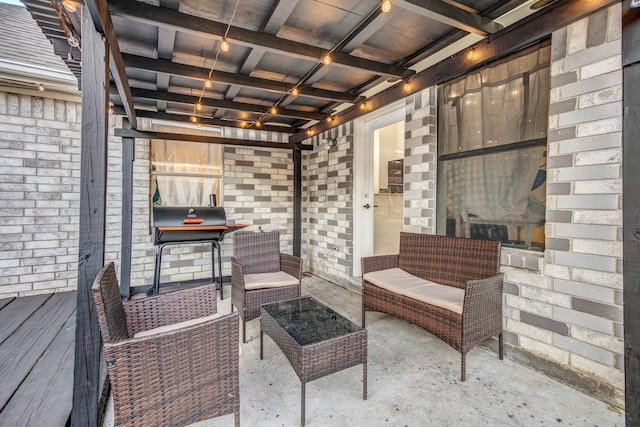 8222 Viny Ridge Dr, Houston, TX 77083 - view of patio / terrace featuring an outdoor hangout area and grilling area