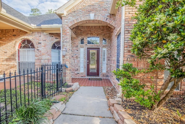 6242 Agassi Ace Ct, Spring, TX 77379 - doorway to property with brick siding and roof with shingles