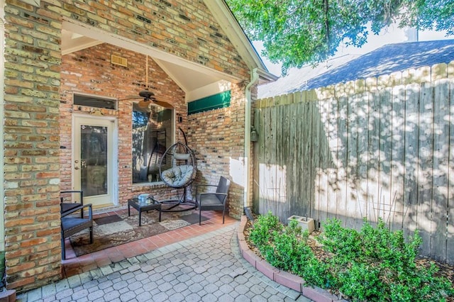 6242 Agassi Ace Ct, Spring, TX 77379 - view of patio / terrace featuring ceiling fan