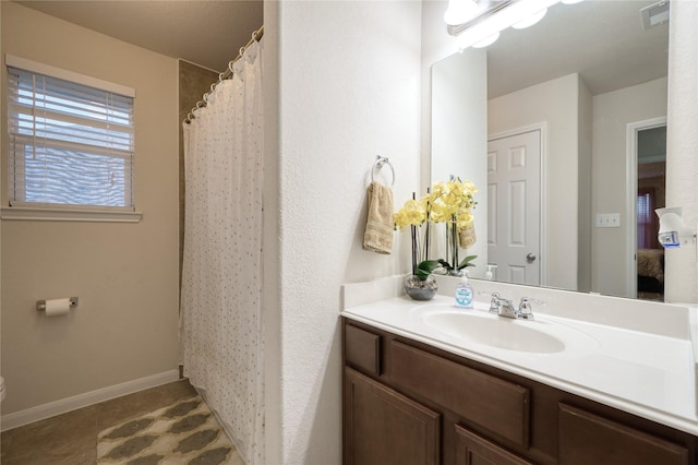 4719 Echo Bay Dr, Baytown, TX 77523 - full bath with vanity and curtained shower