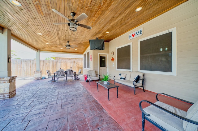 4719 Echo Bay Dr, Baytown, TX 77523 - view of patio featuring outdoor dining space and a ceiling fan