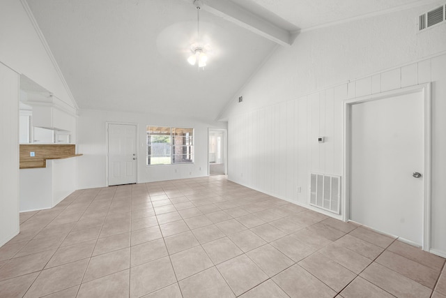 1517 Van Buren Dr, Deer Park, TX 77536 - unfurnished living room with light tile patterned floors