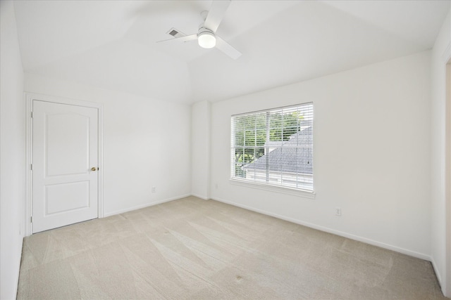 13418 Pristine Park Dr, Houston, TX 77041 - spare room with lofted ceiling, light colored carpet, and ceiling fan