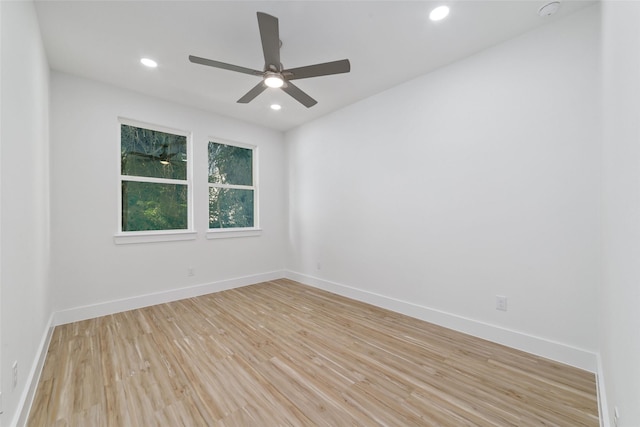 2109 Holman, Houston, TX 77004 - empty room with light wood-type flooring, recessed lighting, a smoke detector, and a ceiling fan