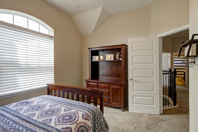 7026 Peper Crest Ln, Tomball, TX 77379 - bedroom with carpet floors and lofted ceiling