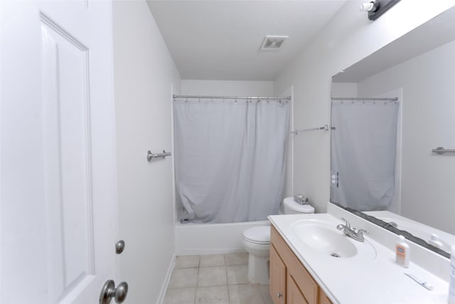 20710 Wagon Bridge Ln, Cypress, TX 77433 - bathroom featuring vanity, shower / bath combo with shower curtain, and tile patterned flooring