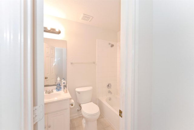 20710 Wagon Bridge Ln, Cypress, TX 77433 - bathroom with vanity, bathtub / shower combination, and tile patterned flooring