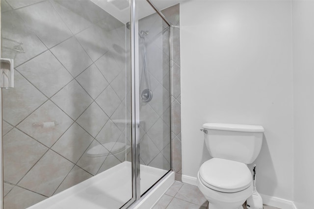 6437 Bayou Glen Rd, Houston, TX 77057 - bathroom with a stall shower and tile patterned flooring