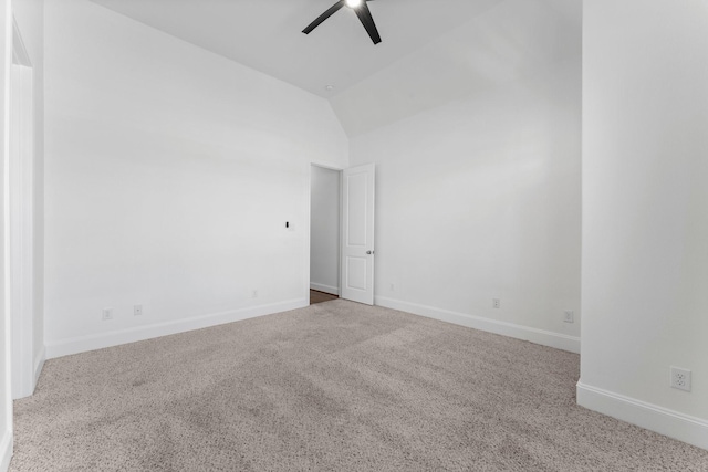 1038 E 29th St, Houston, TX 77009 - carpeted spare room with ceiling fan and lofted ceiling