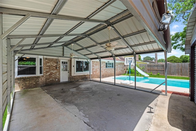 12211 Pine Knoll Dr, Houston, TX 77099 - view of swimming pool featuring a water slide and a patio area