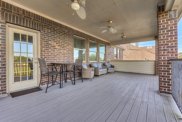 20210 Mariposa Blue Ln, Cypress, TX 77433 - deck with ceiling fan and outdoor dining space