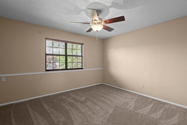 6995 Limerick Dr, Beaumont, TX 77706 - empty room with a ceiling fan, carpet, and a textured ceiling