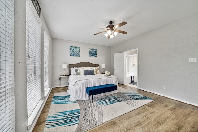 22406 Cascade Springs Dr, Katy, TX 77494 - bedroom with wood finished floors and ceiling fan