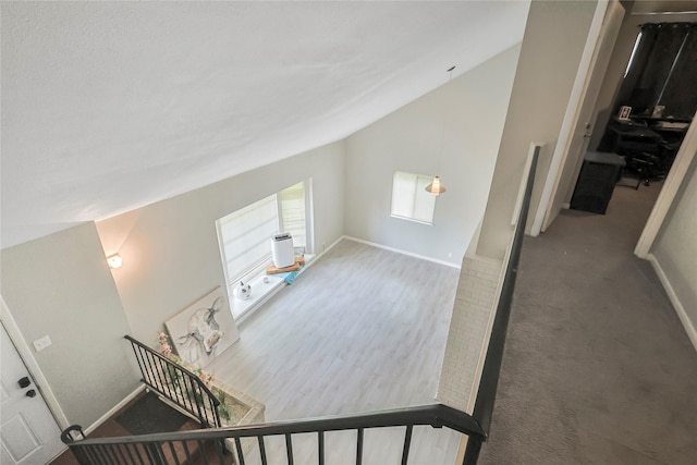 2706 Meadow Ln, La Marque, TX 77568 - stairway with vaulted ceiling and baseboards