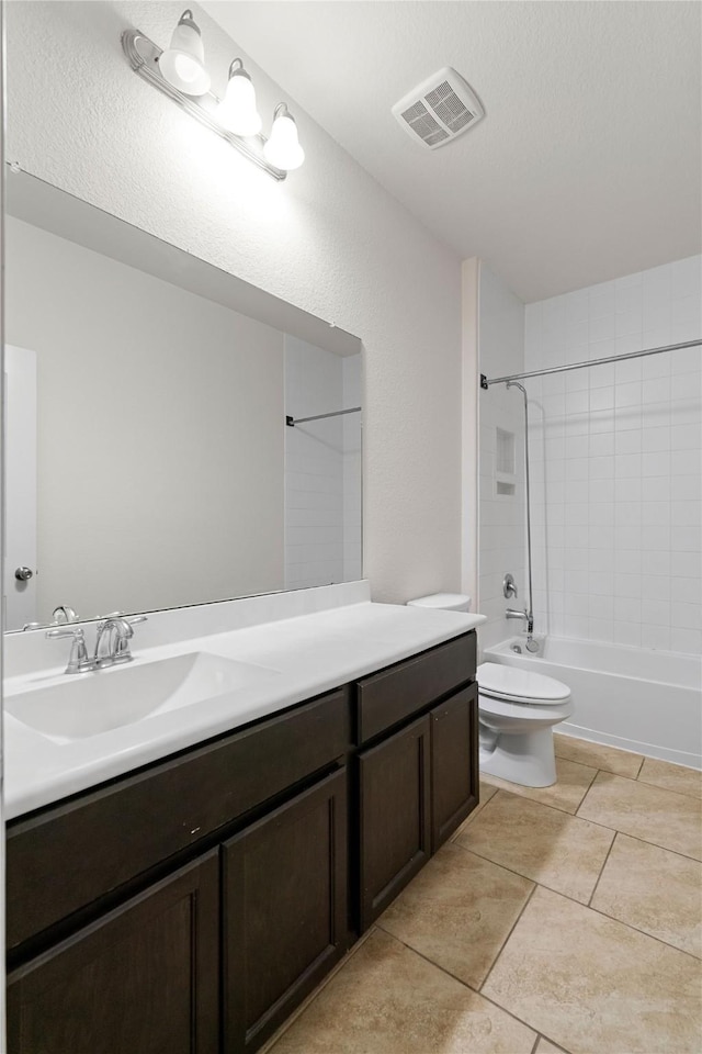 182 Meadow Grove Dr, Conroe, TX 77384 - bathroom with vanity, shower / bath combination, and tile patterned flooring