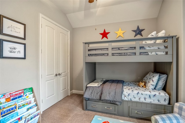 31218 Redwood Manor Ct, Spring, TX 77386 - carpeted bedroom featuring vaulted ceiling and a closet