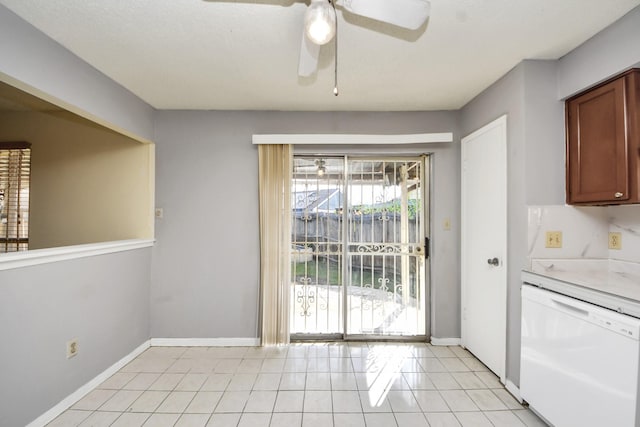 6643 Briar Glade Dr, Houston, TX 77072 - unfurnished dining area featuring light tile patterned floors and a ceiling fan