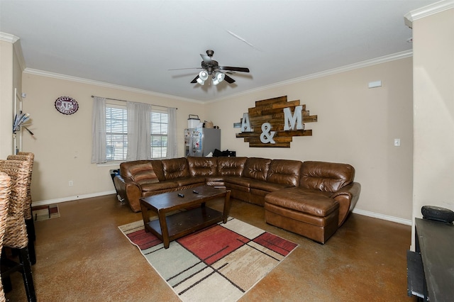 215 Capps Dr, College Station, TX 77845 - living area with crown molding and ceiling fan
