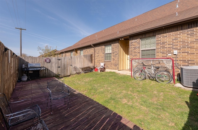 215 Capps Dr, College Station, TX 77845 - fenced backyard with a wooden deck