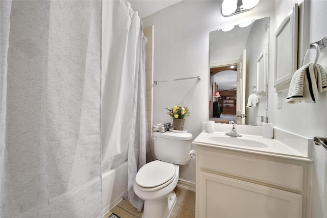 23815 Enchanted Xing, Katy, TX 77494 - bathroom with vanity, shower / bath combination with curtain, and tile patterned floors