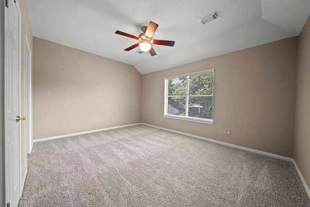 1808 Brookside Dr, Friendswood, TX 77546 - carpeted empty room featuring ceiling fan and vaulted ceiling