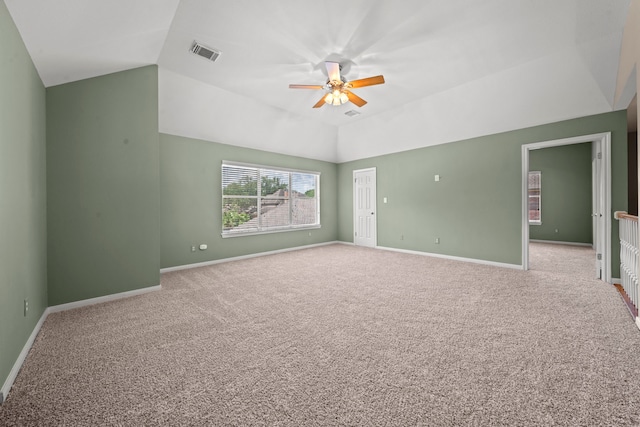 1808 Brookside Dr, Friendswood, TX 77546 - carpeted empty room featuring a ceiling fan and lofted ceiling