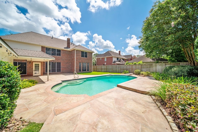 1808 Brookside Dr, Friendswood, TX 77546 - view of swimming pool with a patio area and a fenced backyard